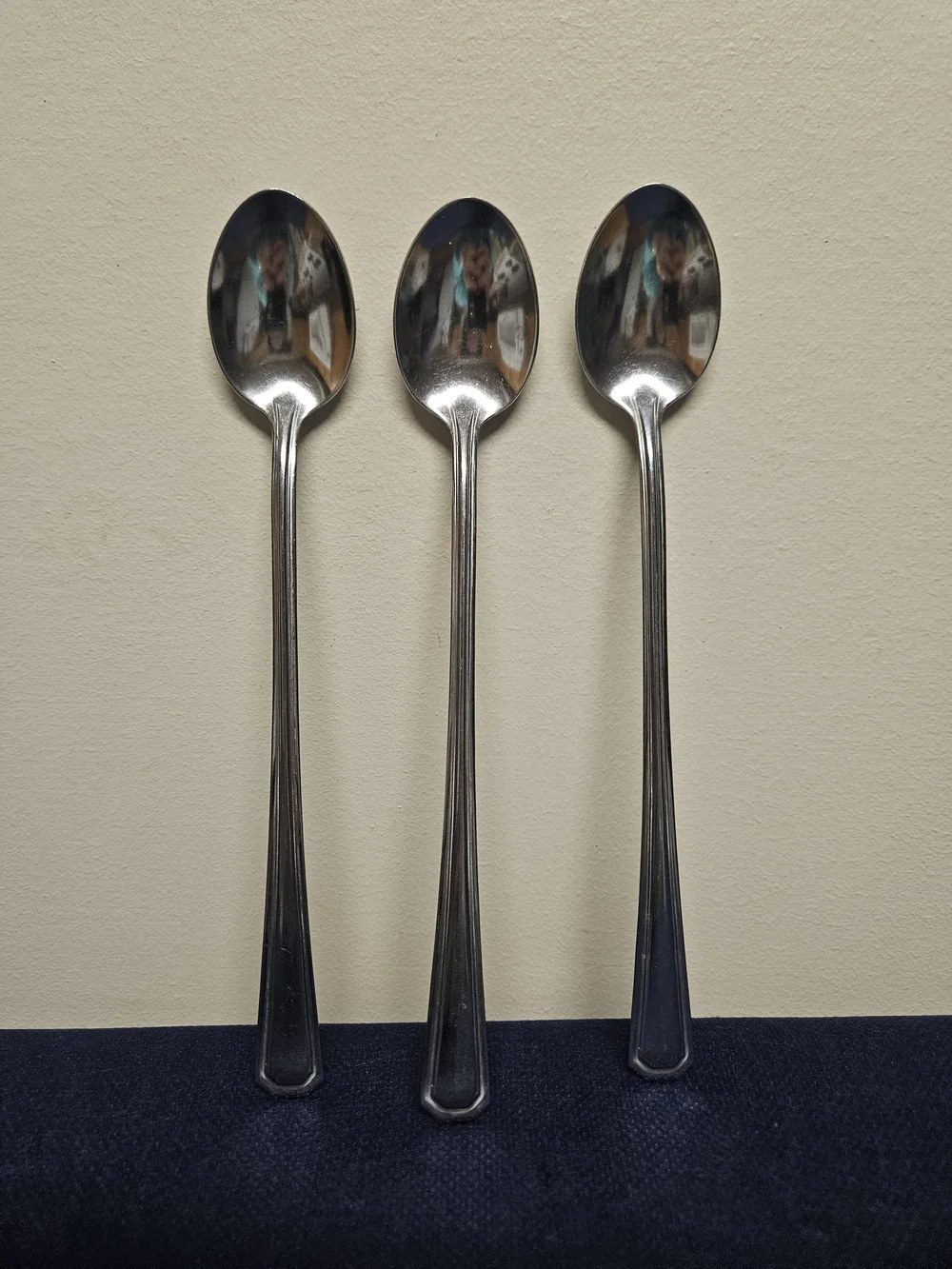 Vintage Vogue USA Stainless Steel Long Iced Tea Spoons Parfait Spoons Lot of 3